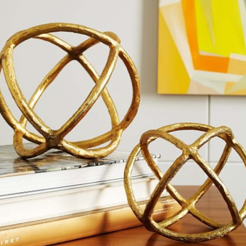 West Elm Gold Sculpture Sphere